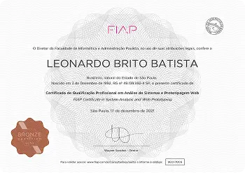 FIAP - Certificado de Qualificação Profissional em Análise de Sistemas e Prototipagem Web-1 1